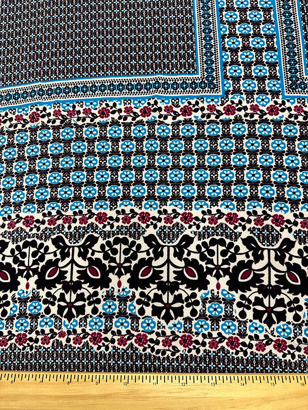 Eggplant Multi Woven Stretch Crepe Fabric