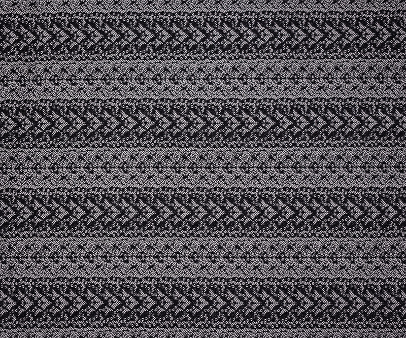 Black-Gray Rayon Blend Stretch Lace Stripe Bengaline Jacquard Fabric