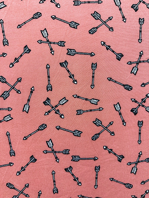 Peach Arrow Print Double Brushed Jersey Knit Fabric