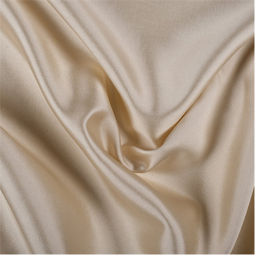 Runway Silks Cream Silk/Wool Gab Fabric - Reorderable
