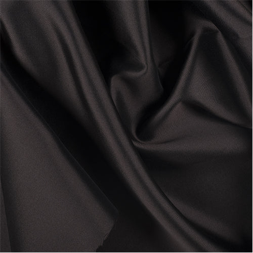 Runway Silks Dk Brown/Black Silk/Wool Gab Fabric - Reorderable