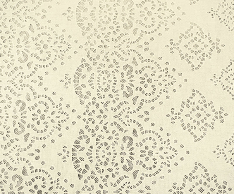 Off-White Cotton Poly Baroque Crochet Lace Mesh Fabric