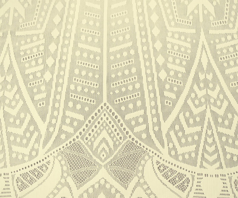 5 YD PC-Ivory Nylon Spandex Blend Fancy Geometric Lace-Like Crochet Knit Fabric