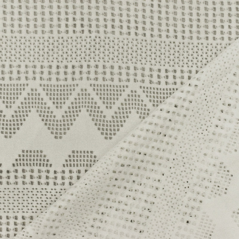 4 YD PC-Rice Ivory Stripe Chevron Stretch Nylon Crochet Knit Fabric