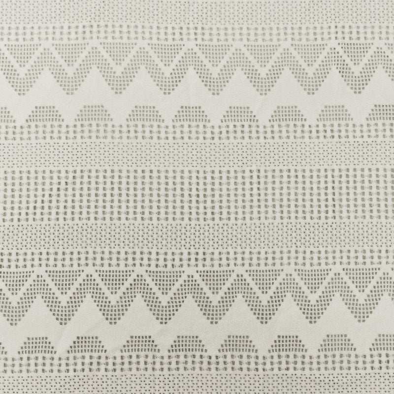 Rice Ivory Stripe Chevron Stretch Nylon Crochet Knit Fabric