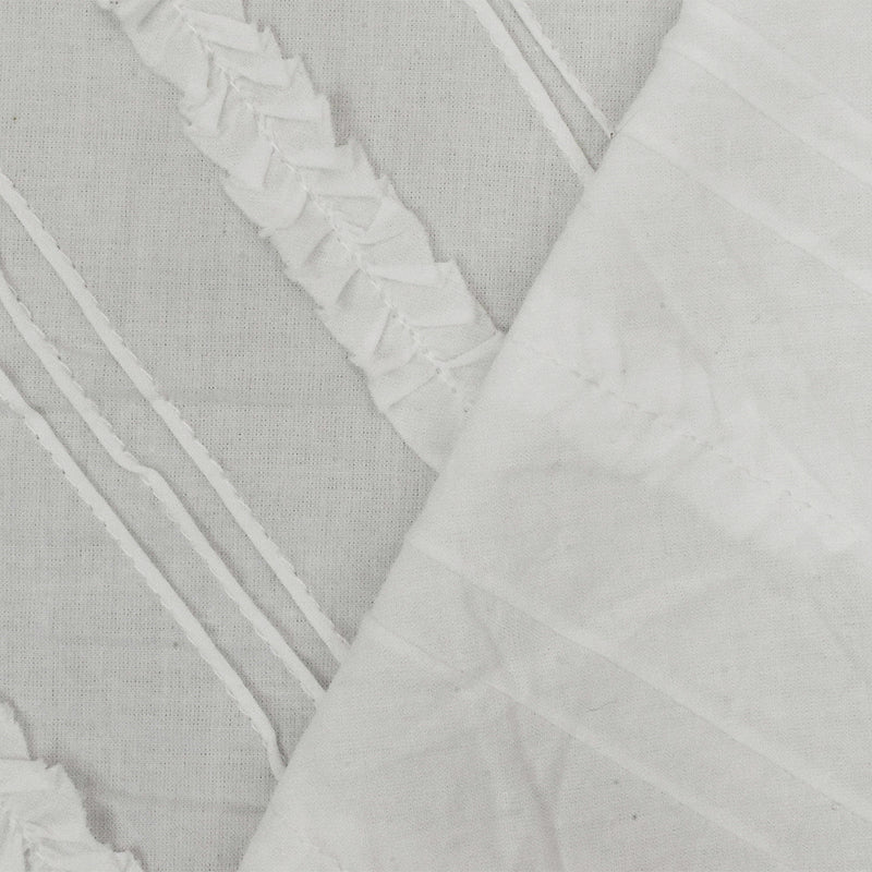 Slate White Diagonal Stripe Ruffle Cotton Woven Fabric