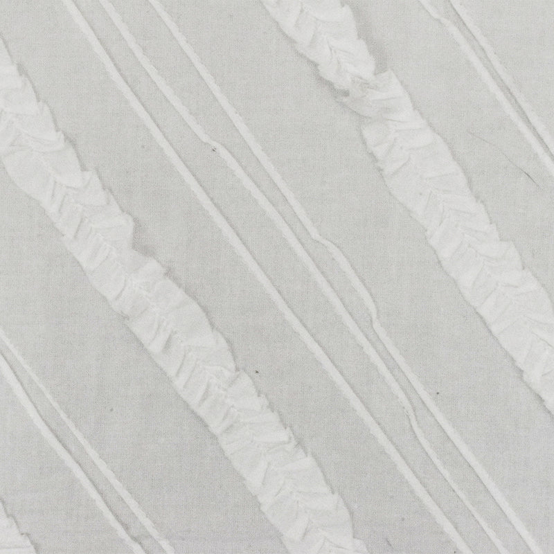 1 1/4 YD PC-Slate White Diagonal Stripe Ruffle Cotton Woven Fabric