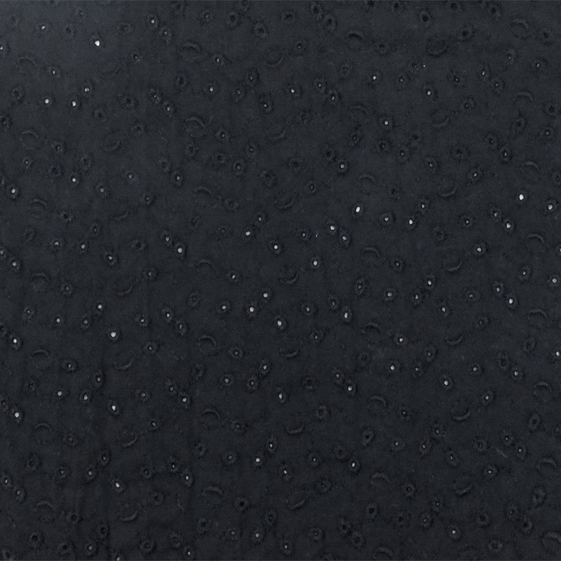 Pitch Black Floral Cotton Embroidered Eyelet Lawn Woven Fabric
