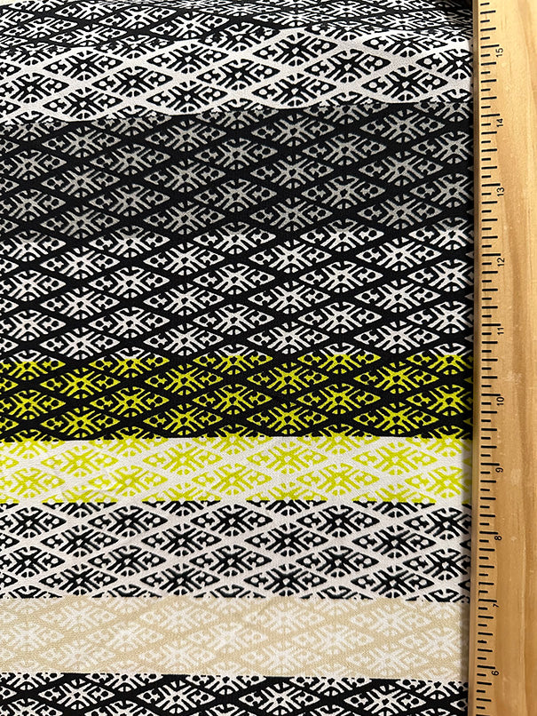 Lime Multi Geometric Print ITY Jersey Knit Fabric