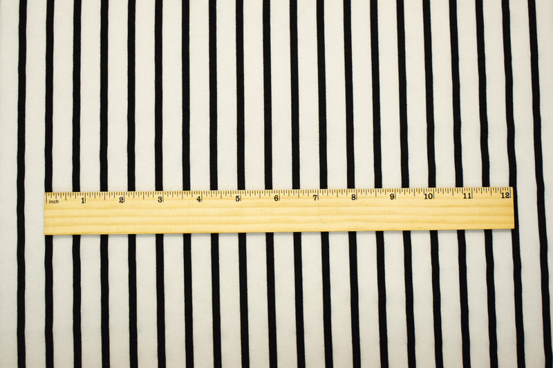 White-Black Nylon Stripe Velvet Flocked Chiffon Woven Fabric