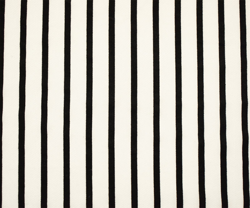White-Black Nylon Stripe Velvet Flocked Chiffon Woven Fabric