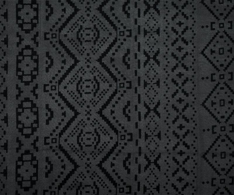 5 1/2 YD PC-Black Polyester Aztec Velvet Flocked Printed Chiffon Woven Fabric