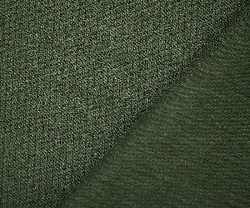 Deep Gray-Olive Cotton Striped Twill Woven Fabric
