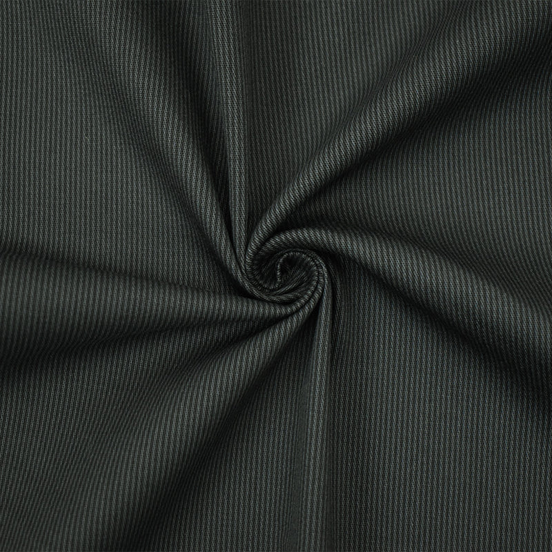 Black-Gray Cotton Stripe Printed Stretch Chino Twill Woven Fabric