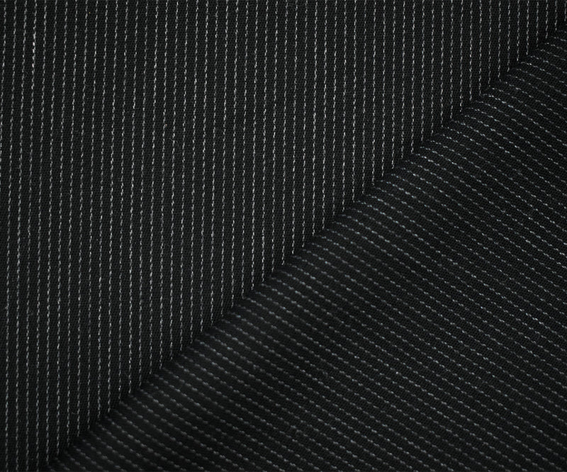 Black-Gray 7 oz. Cotton Stretch Spandex Striped Twill Denim Woven Fabric