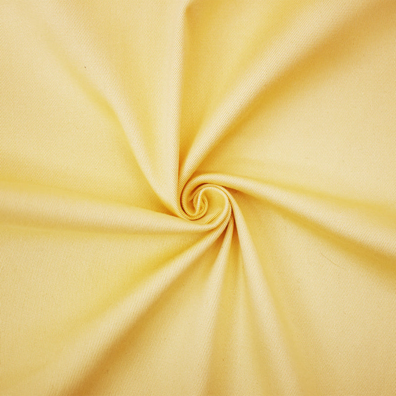 Light Yellow Cotton Stretch Spandex Chino Twill Woven Fabric