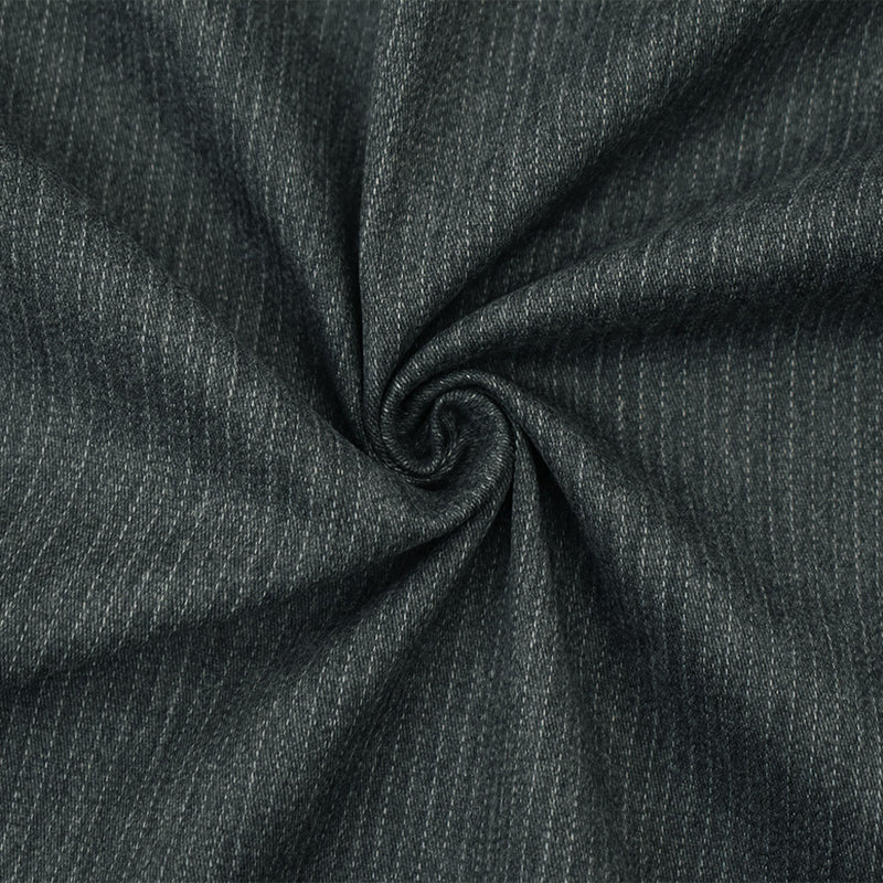 Dark Gray-Gray Cotton Stretch Spandex Stripe Twill Woven Fabric