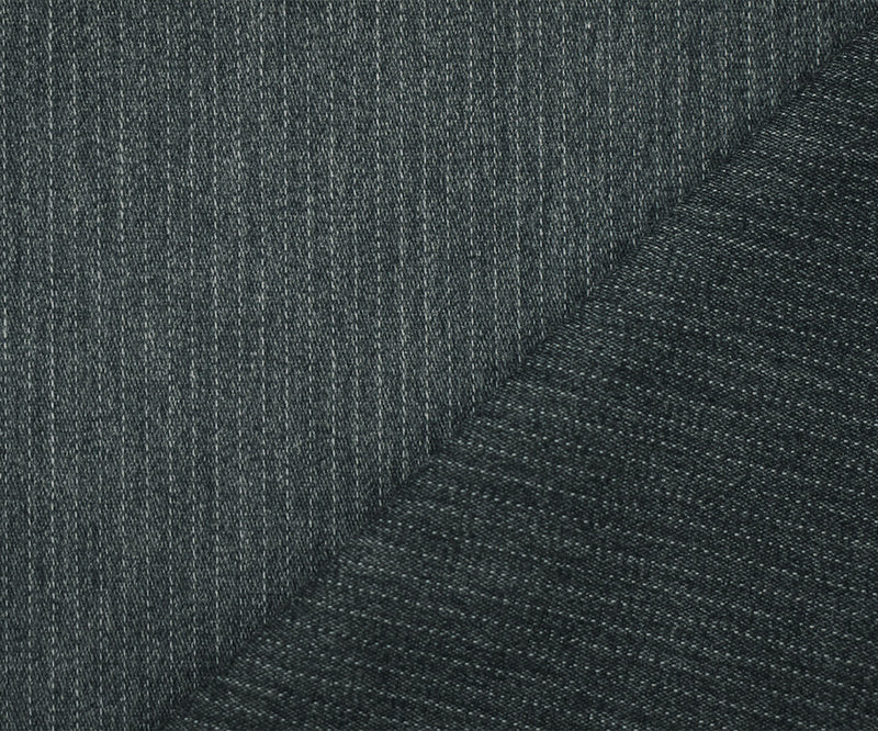 Dark Gray-Gray Cotton Stretch Spandex Stripe Twill Woven Fabric