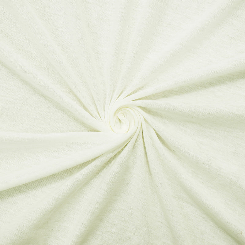 White Cotton Sheer Stretch Slub Tissue Jersey Knit Fabric
