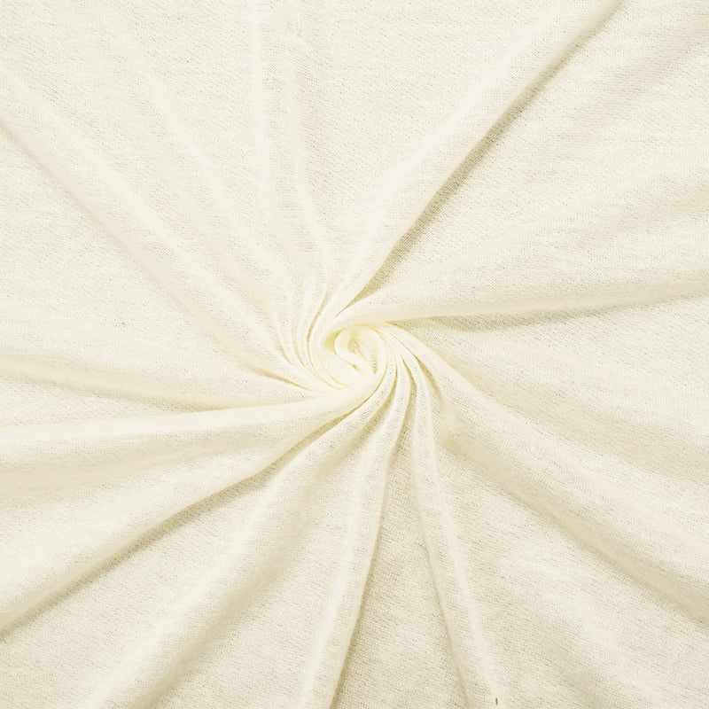 1 1/2 YD PC-Ivory Cotton Sheer Slub Stretch Spandex Slub Jerey Knit Fabric