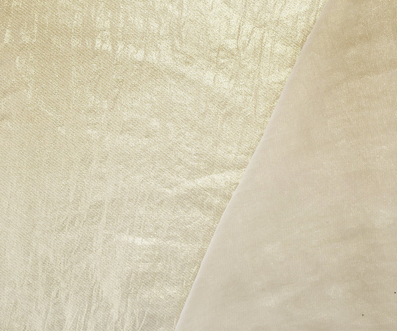 Light Gray-Gold Shimmer Poly Chiffon Woven Fabric