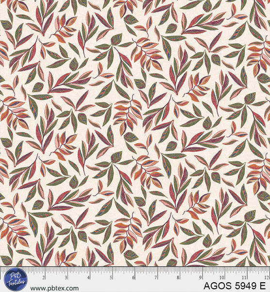 A Garden Of Stitches Natural Cream Leaves 44"/45" Fabric Per Yard