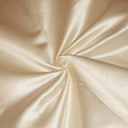 5 YD PC-Light Golden Beige Famous Designer Bridal Silk-Poly Satin Fabric