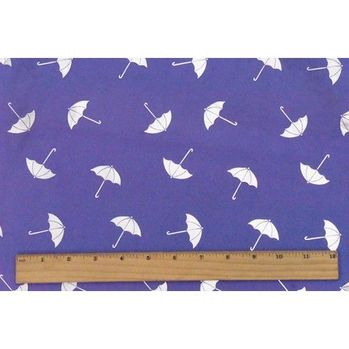 Purple/Silver Metallic Umbrella Foil Printed Chiffon Fabric
