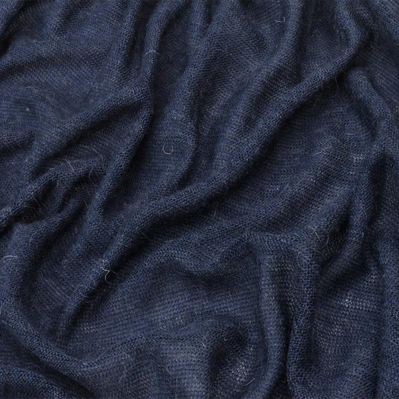 Dusty Navy Solid Stretch Poly-Wool Jersey Knit Fabric