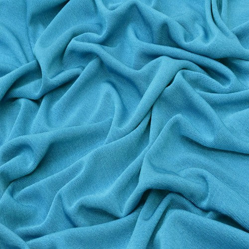 3 YD PC-Aqua Blue Crepe Slinky Knit Fabric
