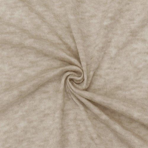 Cream Beige Heather Stretch Tissue Jersey Knit Fabric