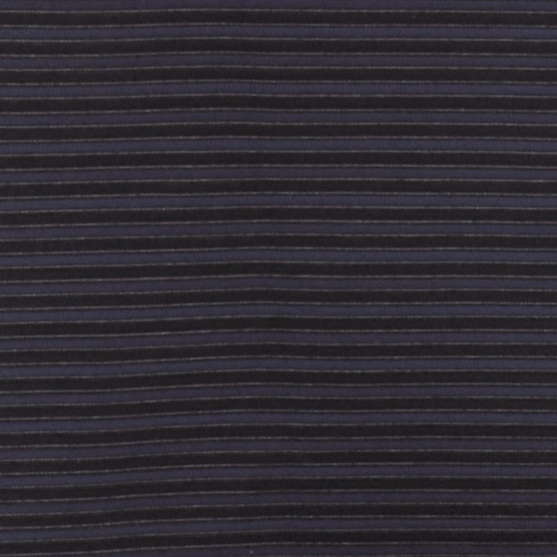 Night Navy Blue-Black 3D Stripe Stretch Polyester Semi-Sheer Knit Fabric