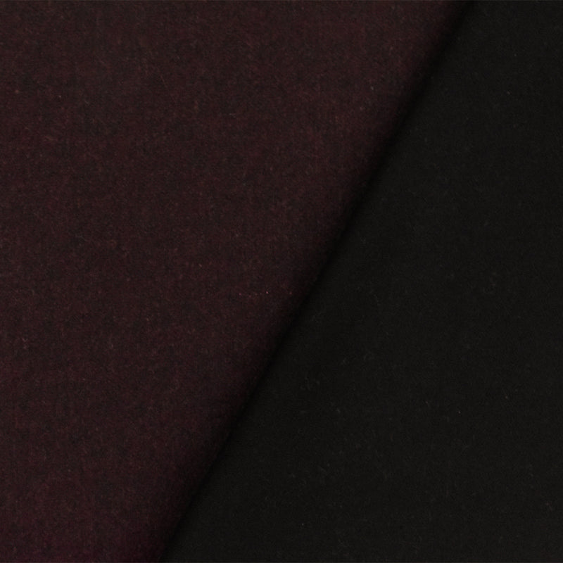 Dark Rust-Black Solid Bonded Double Sided Fabric