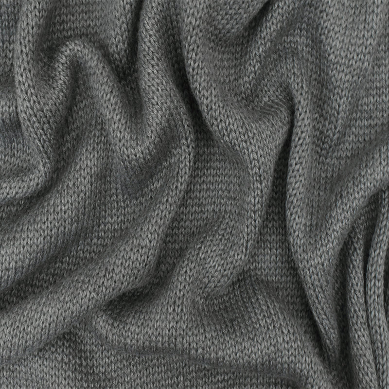Warm Gray Solid Acrylic-Wool Jersey Sweater Knit Fabric