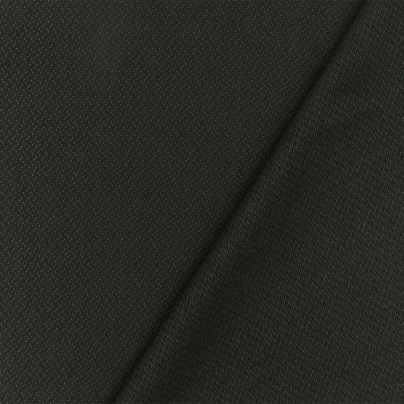 Simple Gray-Black Dobby Wool-Poly Woven Suiting Fabric