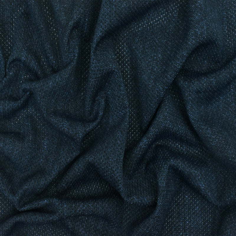Vintage Navy Blue Texture Printed Stretch Poly Athletic Mesh Knit Fabric