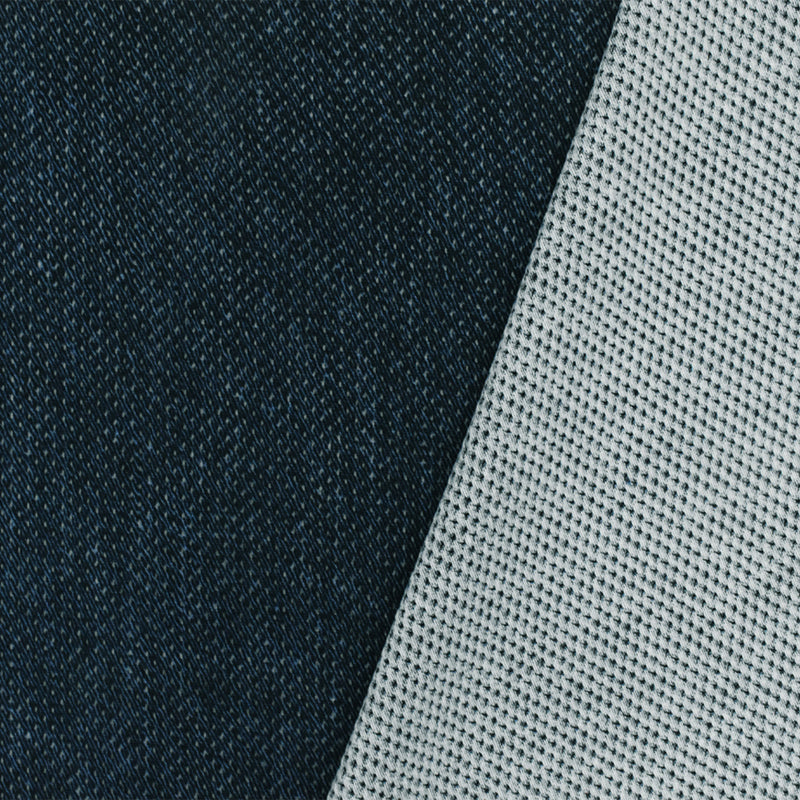 Vintage Navy Blue Texture Printed Stretch Poly Athletic Mesh Knit Fabric