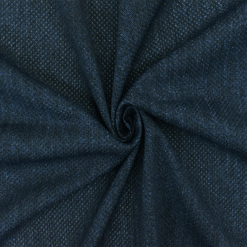 Vintage Navy Blue Texture Printed Stretch Poly Athletic Mesh Knit Fabric