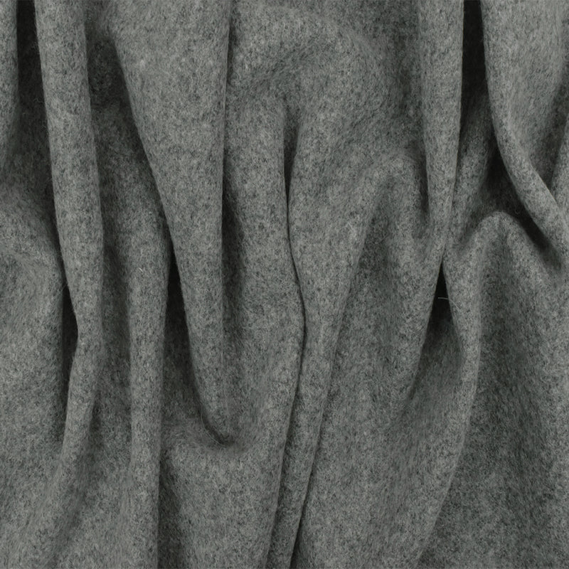 Ash Gray Textured Wool-Poly Textured Woven Coating Fabric