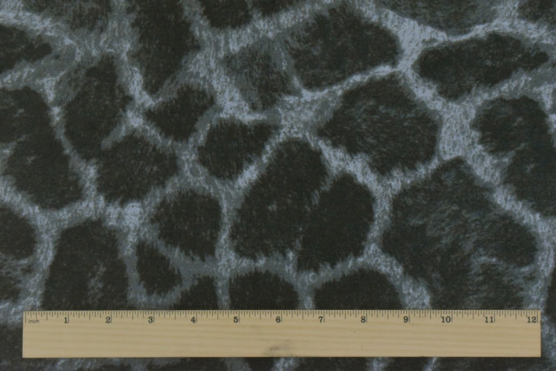 Black-Multi Giraffe Printed Cotton Twill Woven Fabric