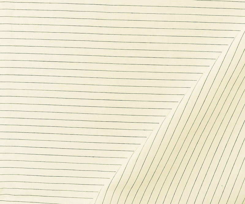 Light Ivory-Black Rayon Japanese Horizontal Pinstripe Lawn Woven Fabric