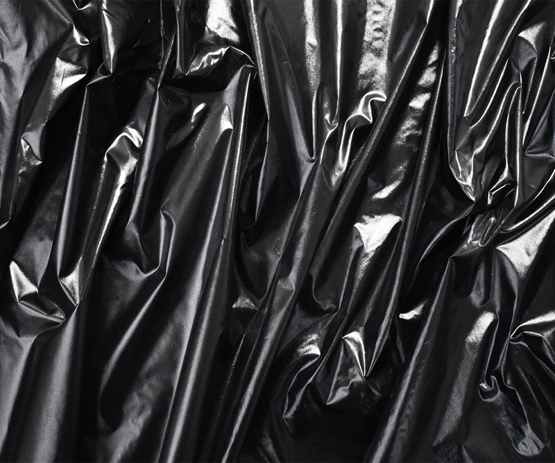 Black Polyester Rainwear Water Resistant Woven Fabric
