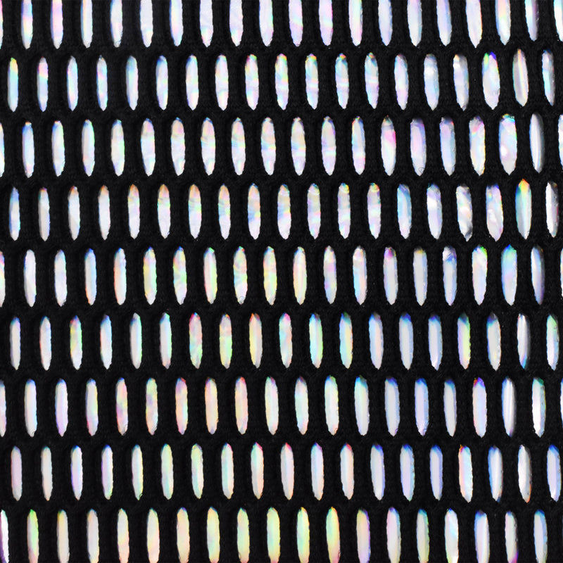 Basic Black-Iridescence Famous Maker Bonded Stiff 3D Mesh Fabric