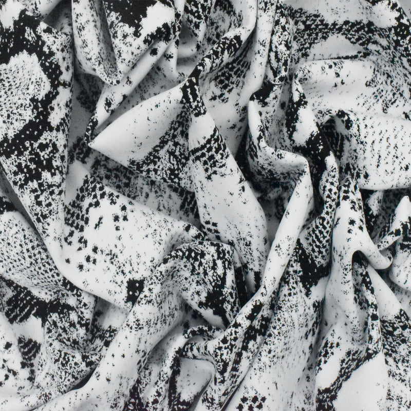 Basic White-Black Famous Maker Stretch Snakeskin Yoga Wear Fabric