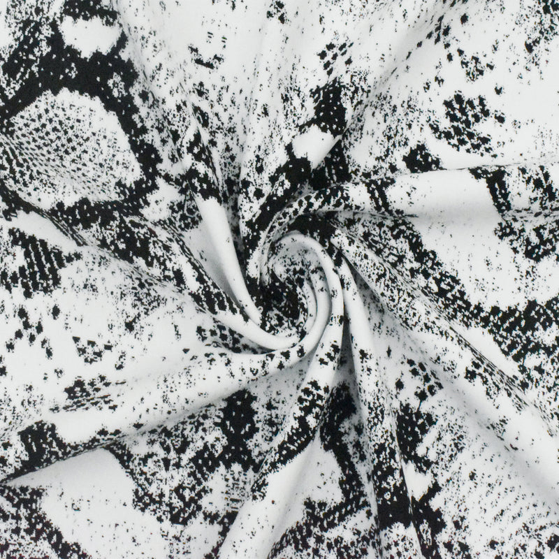 Basic White-Black Famous Maker Stretch Snakeskin Yoga Wear Fabric