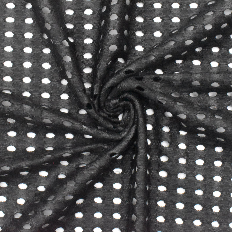 Oil Black Famous Maker Stretch Mesh Yoga Activewear Fabric