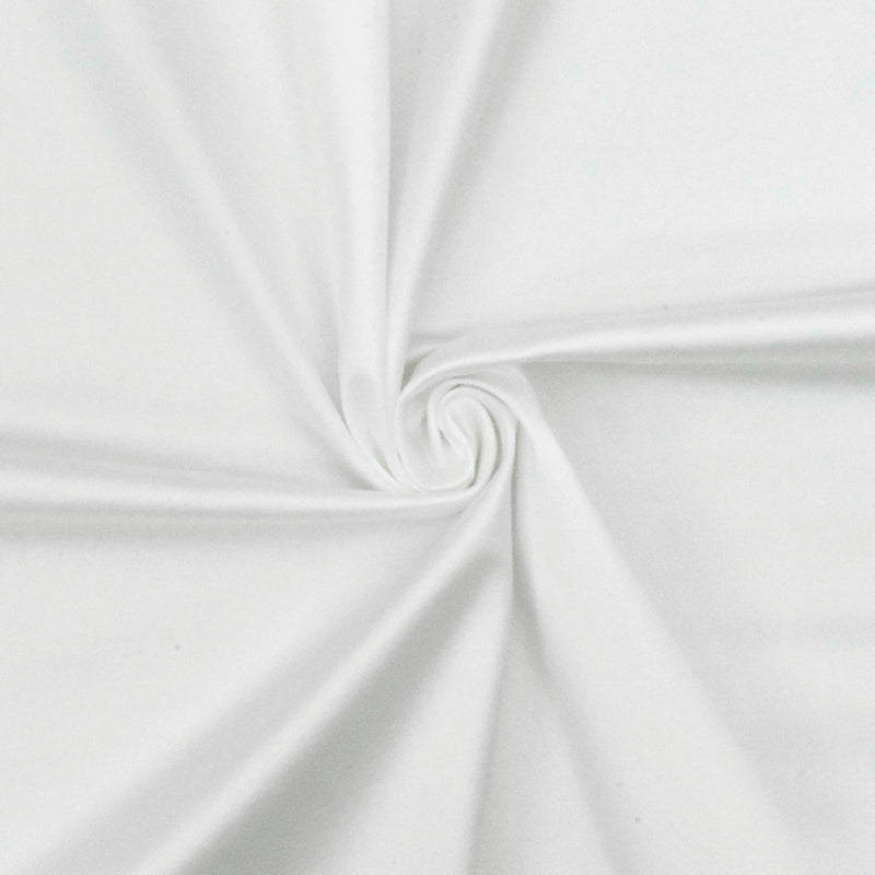Glamour White Solid Satin-like Activewear Stretch Jersey Knit Fabric