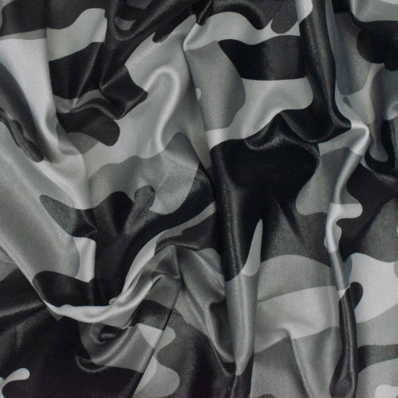 Gray-Multi Famous Maker Camouflage Printed Stretch Tricot Swimwear Fabric