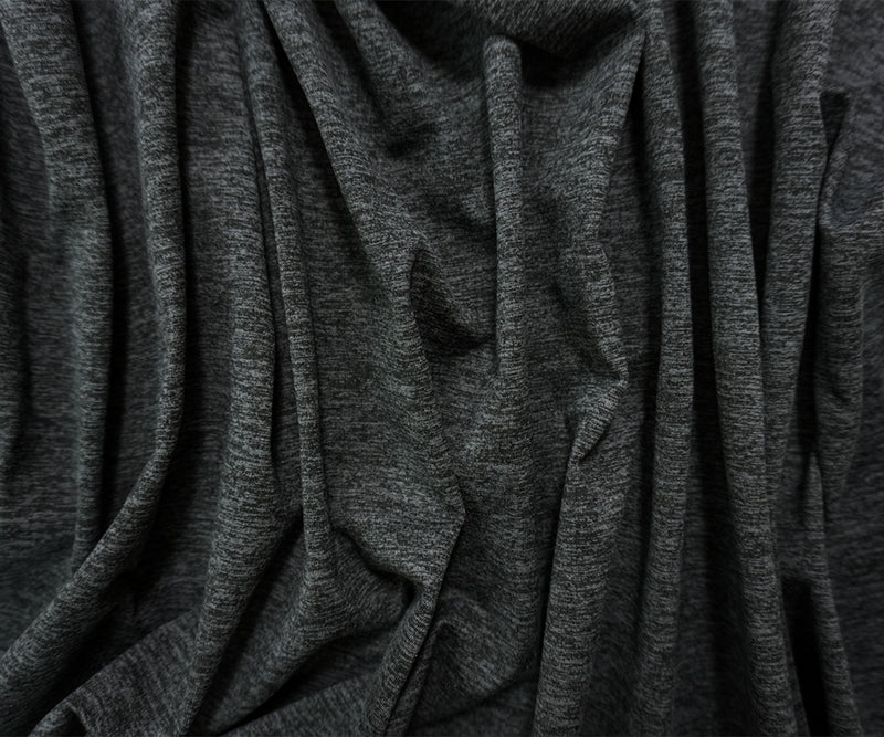Gray Famous Maker Poly Texture Double Brush Jersey Knit Fabric
