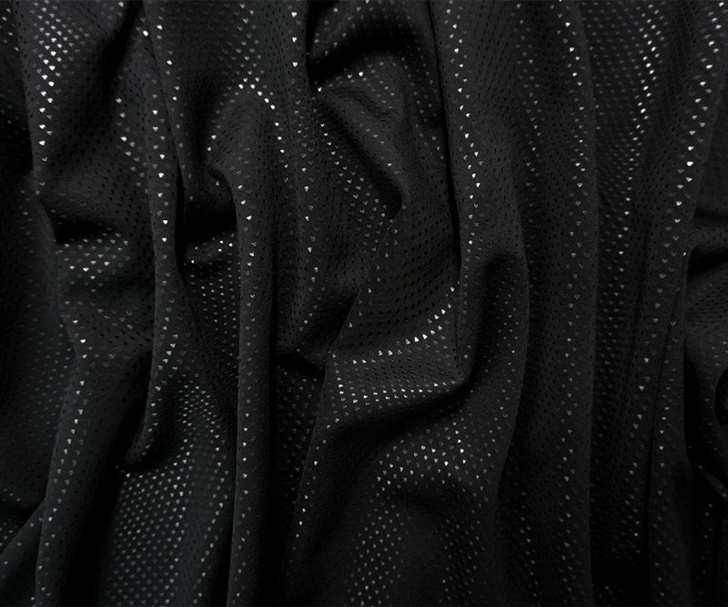Black Famous Maker Poly Mini Triangle Double Knit Yoga Fabric